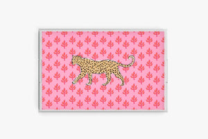Pink Leopard Rectangle Acrylic Tray
