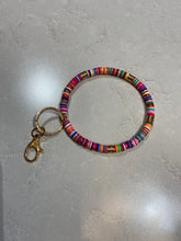 Rubber And Metal Bead KeyRing Bracelet